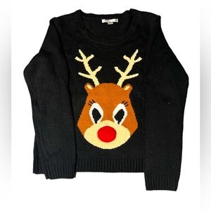 Women’s Large Reindeer Crew neck Sweater.